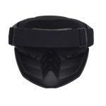 Face protection mask, made from hard plastic + ski goggles, silver lenses, model AD02